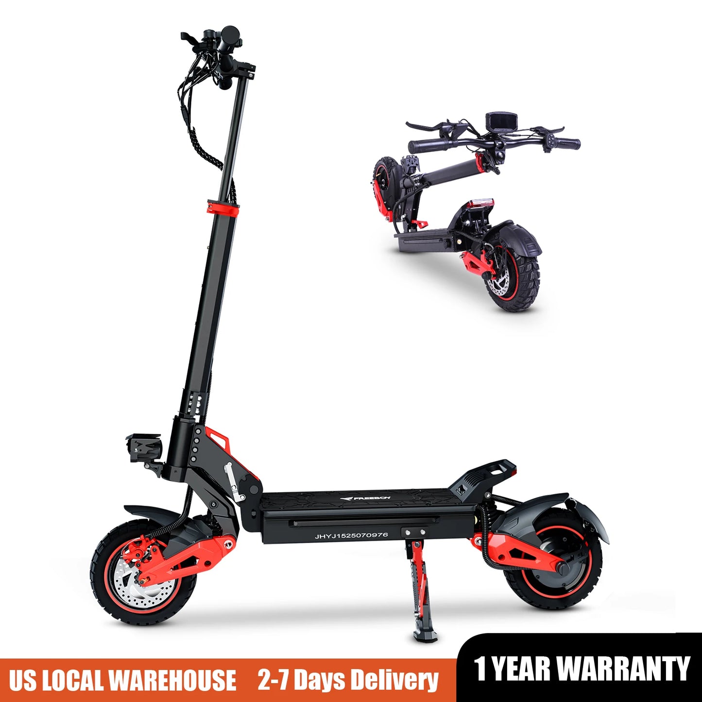Electric Scooter 1600W Motor 48V18AH Battery E-Scooter Dual Disc Brakes 10inch Off-road Tire Maximum Speed 50KM/H City EScooters