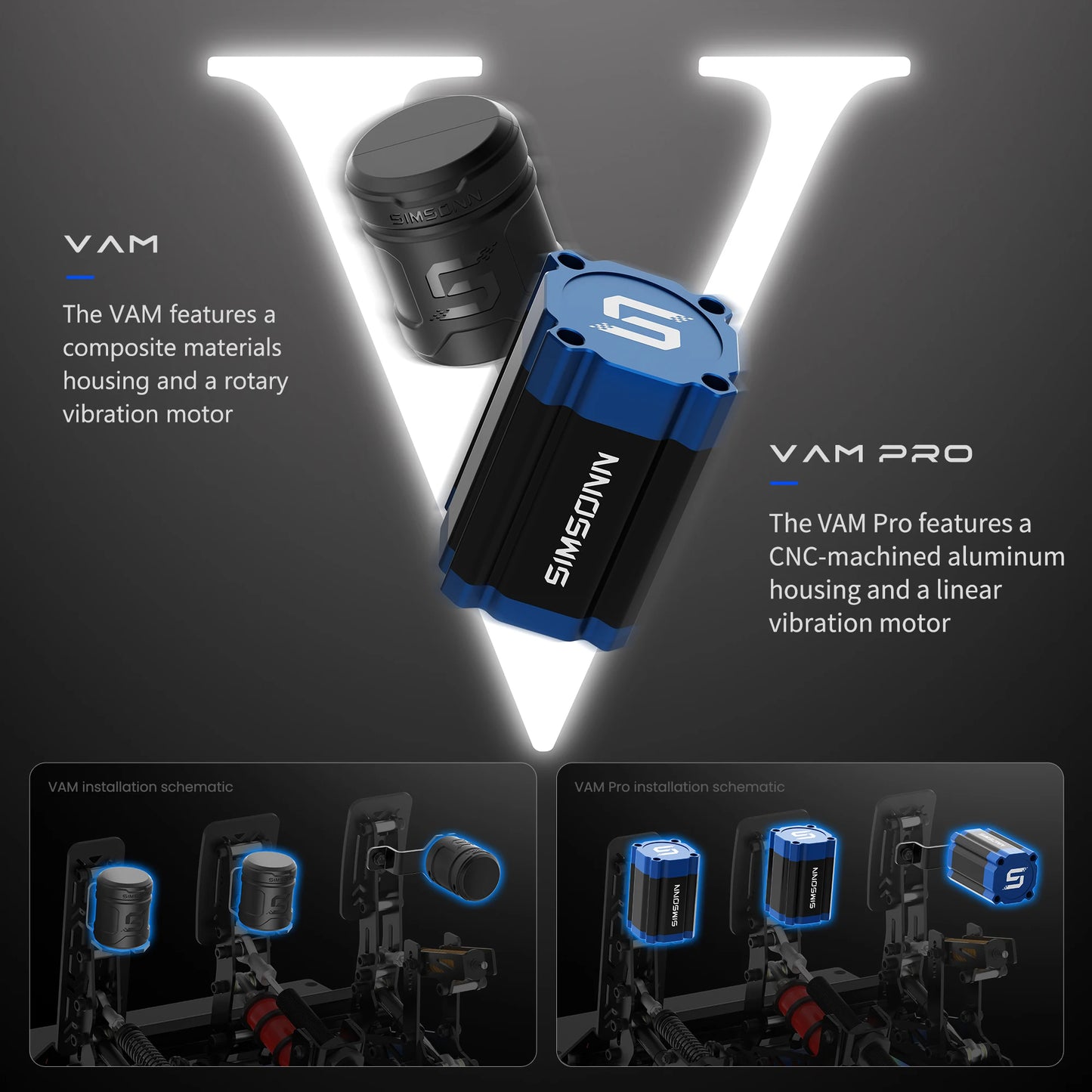 SIMSONN VAM and VAM Pro Linear Motor Haptic Reactor for the Pro X Ultra Pedal and Plus X Pedal for Vibration Feedback