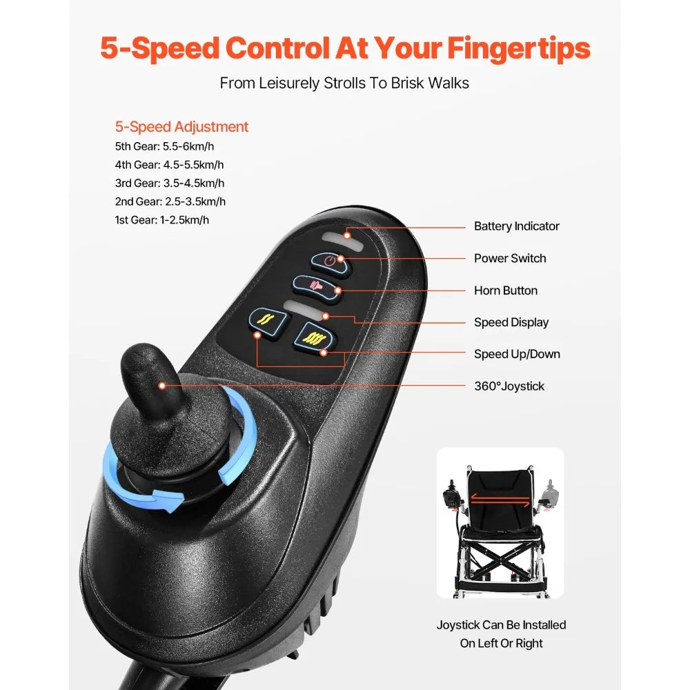 Ultra-Lightweight Foldable Electric Wheelchair Intelligent All Terrain