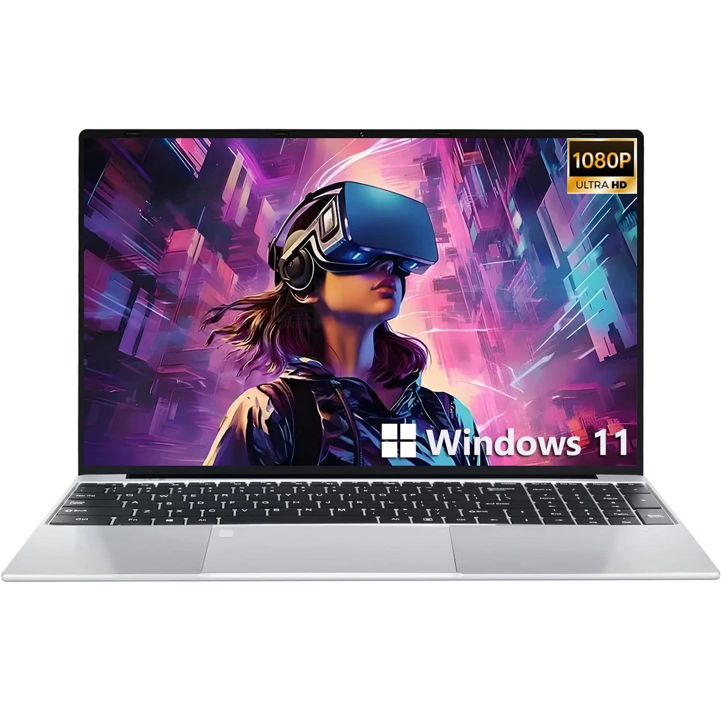 15.6 inch Laptop Computer Intel Celeron N4000 Notebook PC Fingerprint Unlock Windows 11 Pro 16GB RAM 1TB SSD 1920*1080P Laptops