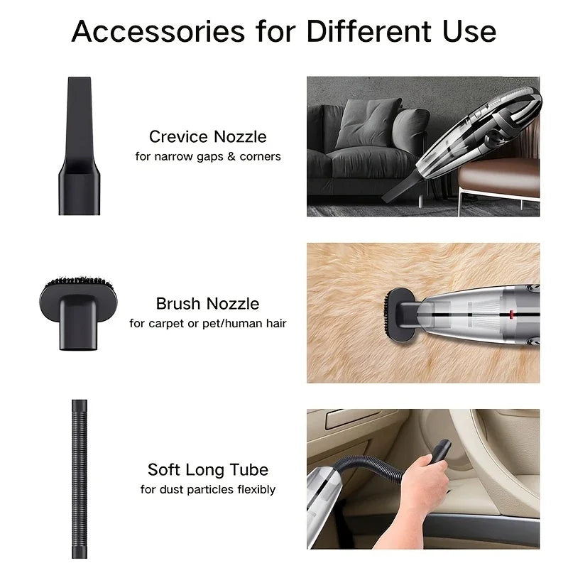 Cordless Handheld Vacuum Cleaner Powerful Cyclonic Suction Car Interior Cleaning Portable Rechargeable For Pet Hair At Home