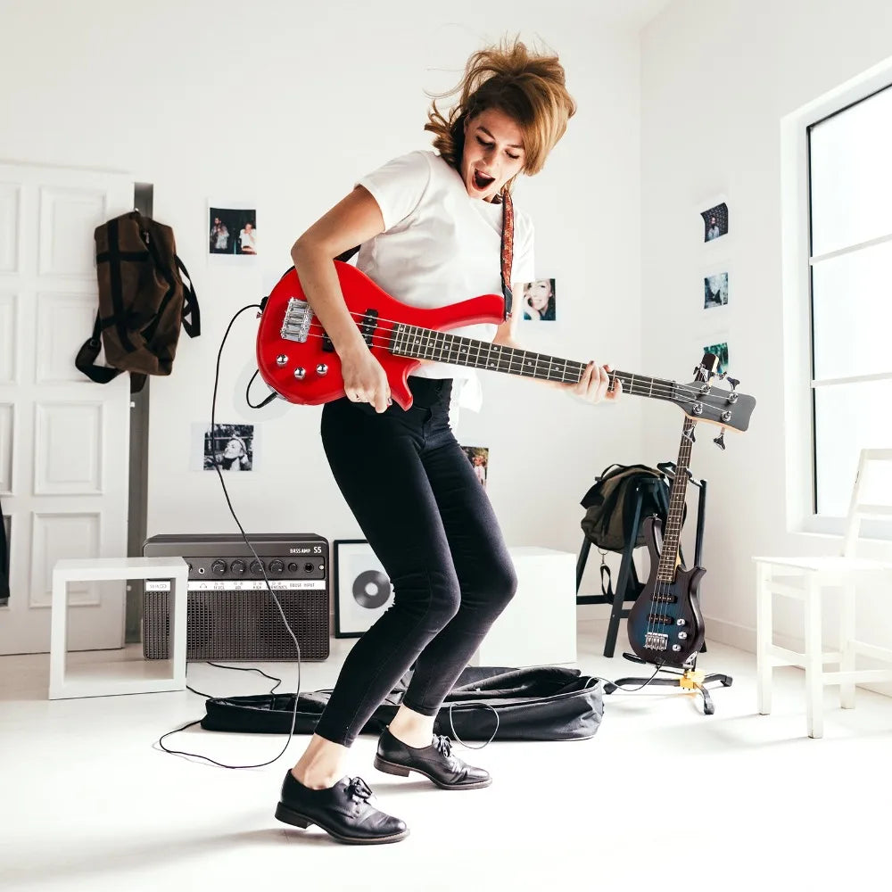 KW101 36in Small Scale Electric Bass Guitar With 10W AMP