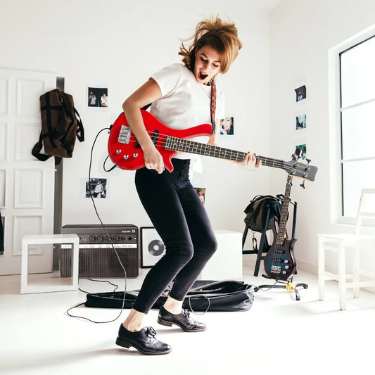 KW101 36in Small Scale Electric Bass Guitar With 10W AMP