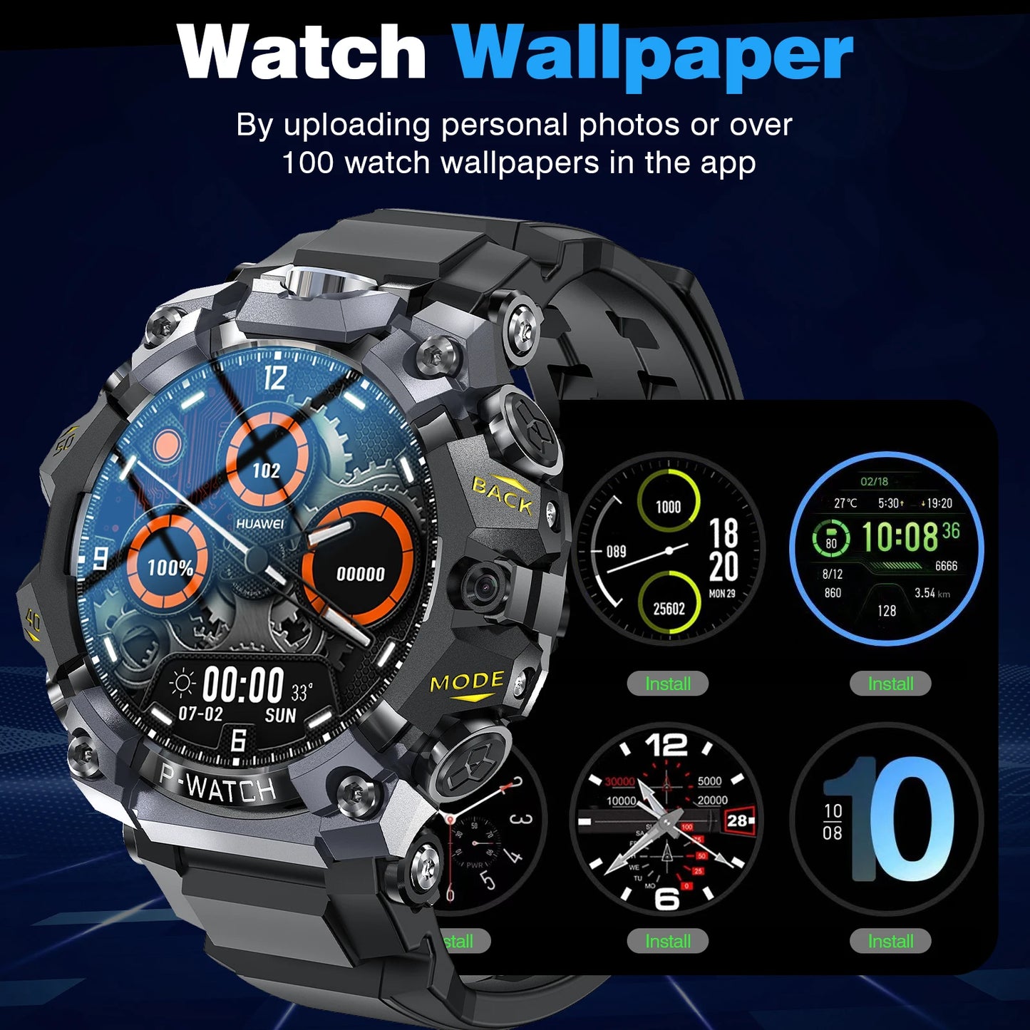 Smart watch,sports watches, Change Wallpaper, fitness monitoring,for iPhone/Andriod,wireless calling /dial