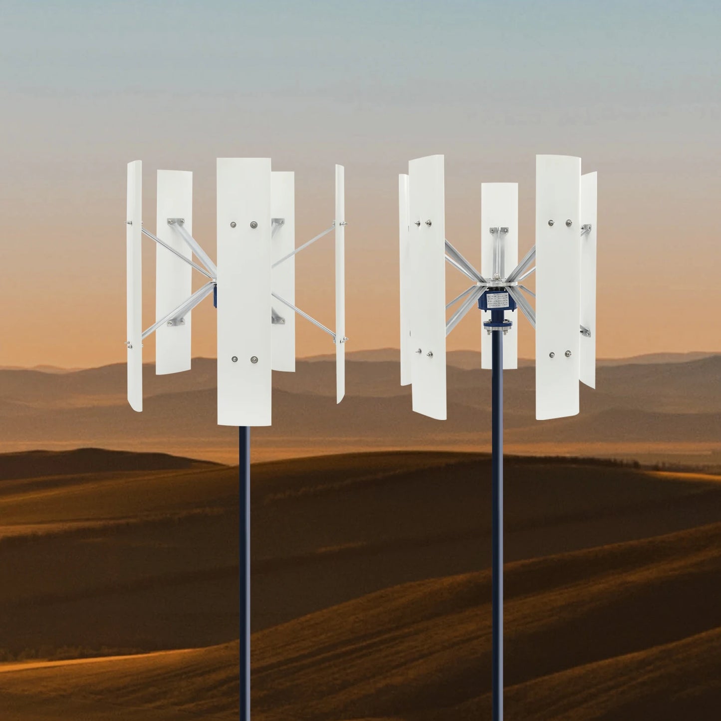 5-blade Wind Power Generator，12V/24V 100W Vertical Axis Wind Turbine Generator，Low Noise Wind Turbine Generator