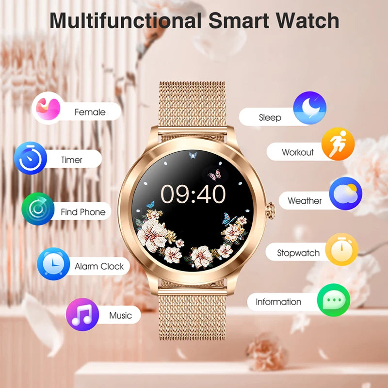 Smart Watch For women - Advanced Fitness Tracker with Wireless Call, Music Time Display, Step Counting, Calories Burned