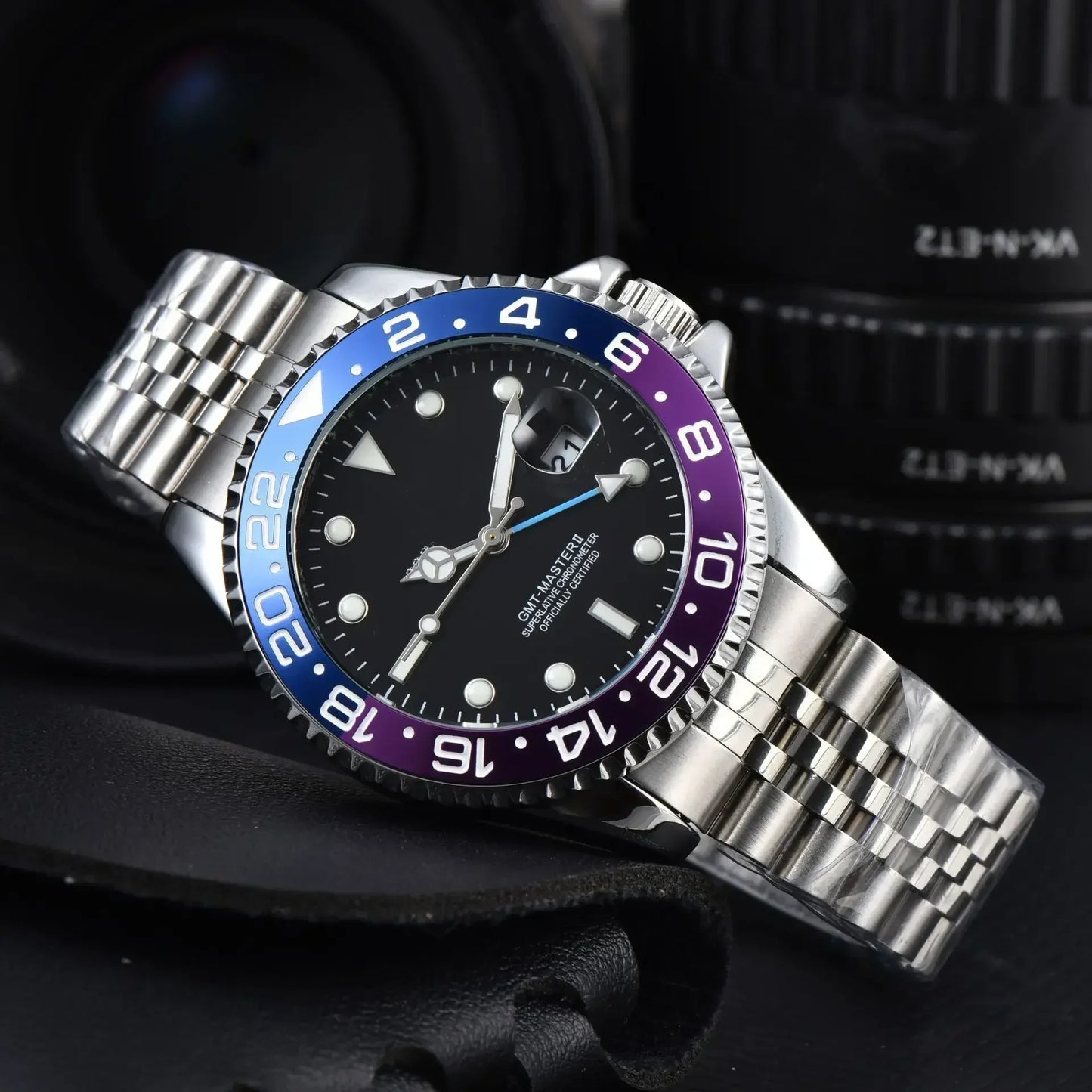 40mm Red Blue Pepsi Business Diver NH34 GMT Watch 100m Waterproof Sapphire Crystal NH34A Automatic Watches For Men reloj hombre