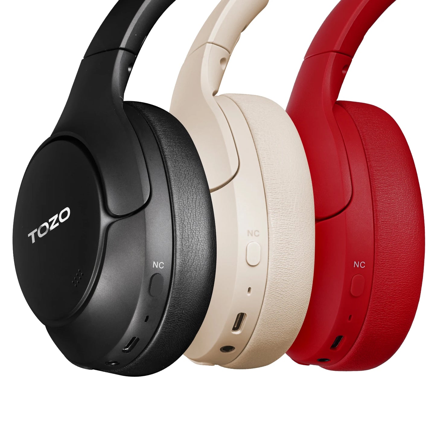 Refurbished TOZO Hi-Res Over Ear Headphones with Mic Hybrid Active Noise Cancelling 38dB Wireless&Wired Headsets 40mm Driver