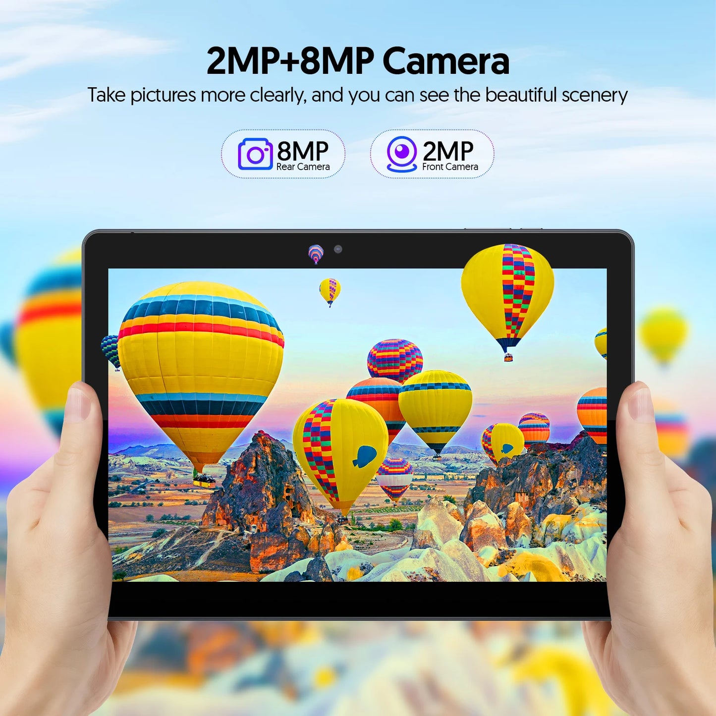 BAKEN 10.1-inch Android13 tablet, 4(2+2)GB+64GB, quad-core processor, dual cameras, wifi, Bluetooth, free accessories