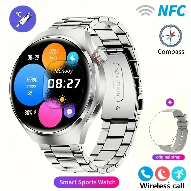 New NFC Men's Smart Watch AMOLED1.43-inch Large Screen Bluetooth Call Heart Rate Detection Outdoor Sports Women's Smartwatches