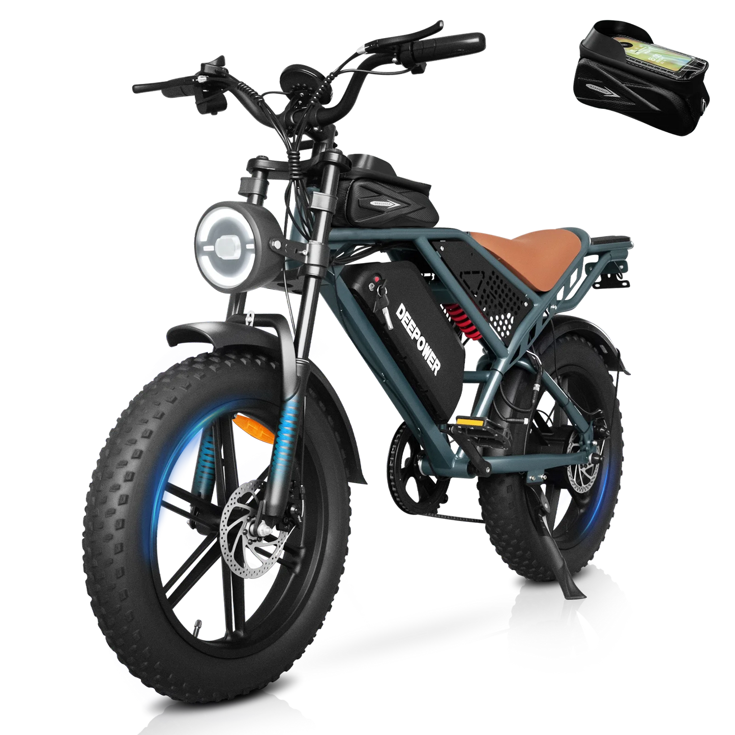 DEEPOWER QS7 Electric Bicycle 1500W Brushless Motor MTB Electric Bike 48V 60AH Lithium Battery Speed 50Km/h Adult Off Road Ebike