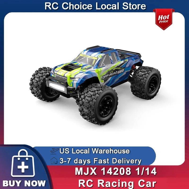 Hyper Go MJX 14208 1/14 RC Car 2.4G Remote Control 4WD Brushless Drift Vehicle High-Speed Off-Road Monster Truck Toy as Gift