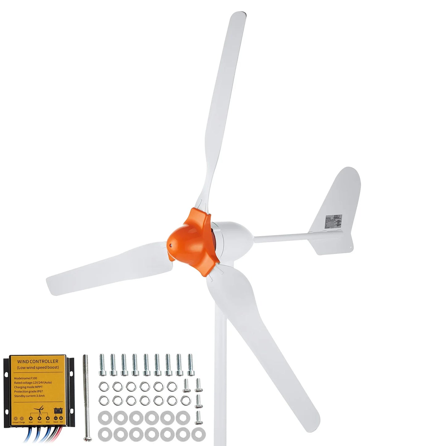 SucceBuy 500W/800W Wind Turbine Generator 12V Wind Turbine Kit Wind Power Generator with MPPT Controller for Home Farm RVs Boats