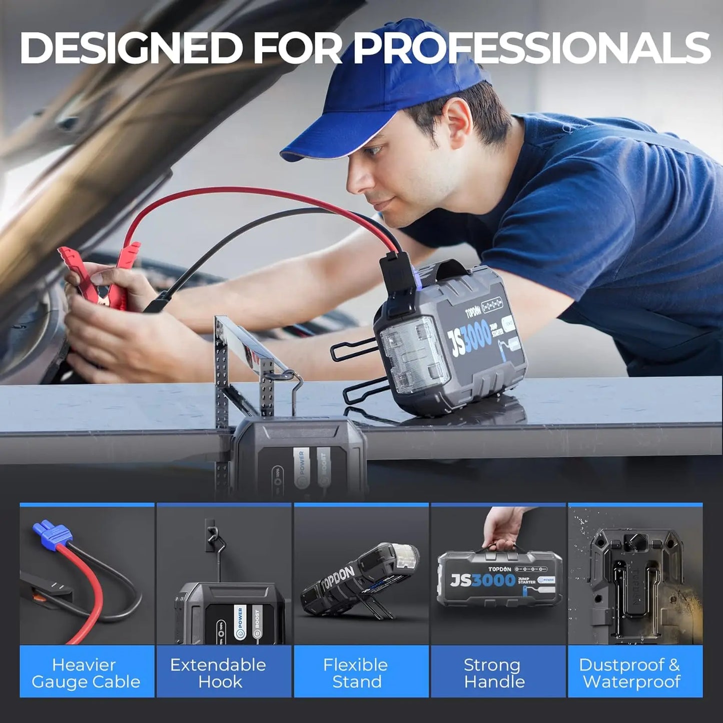 Topdon JS3000 3000A Jump Starter Power Bank For Car