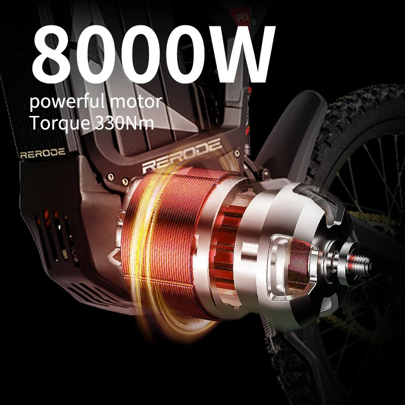 HEZZO R1 US Stock Off-Road Electric Dirt Bike Motorcycle 8000W 330Nm Double Shocks 72V 35Ah 75 Miles for Adults 1 Year Warranty