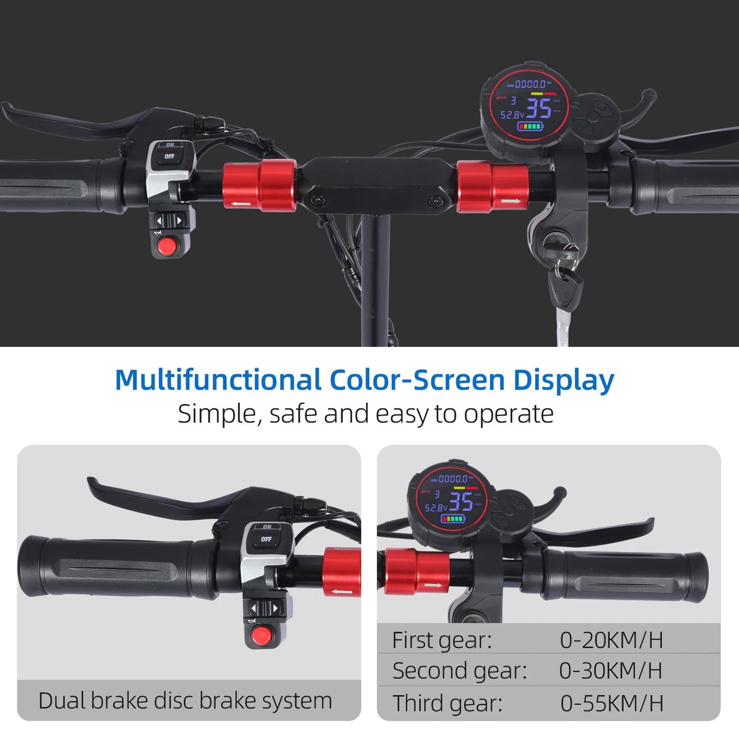 FREEBOY 1200W Electric Scooter with Seat for Heavy Adult, Max 35miles Range, 11'' Off-road Tires, Fast E-scooter for Commuting
