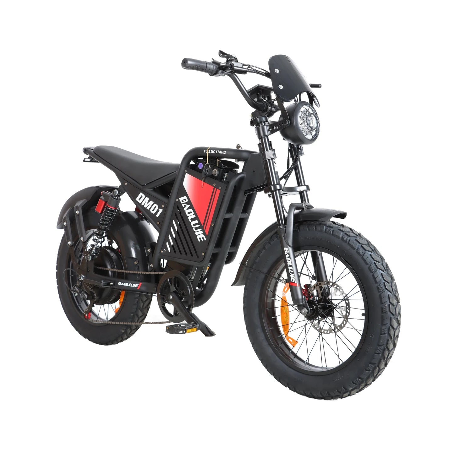 BAOLUJIE DM01 Motor Electric Bicycle，E-Bike Motorcycle for Adults，60V 30AH Lithium Battery，42 MPH Electric Bike【1 Year Warranty】