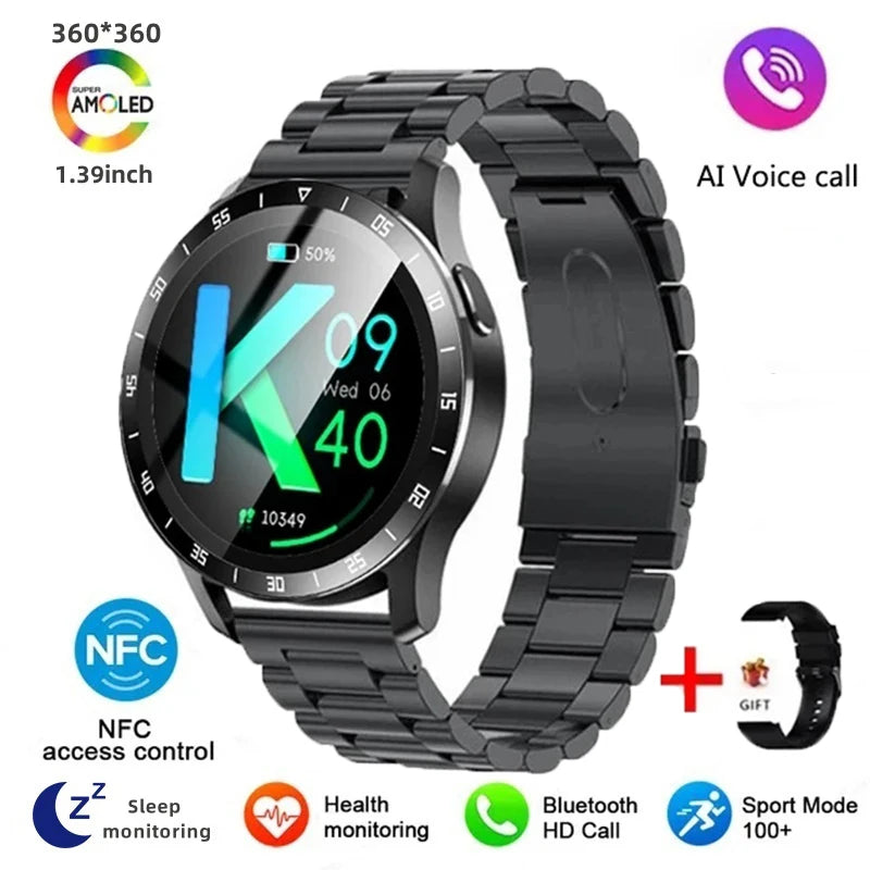 2024 New Bluetooth Call Smart Watch High end Men's Multi sport Mode NFCIP67 Waterproof Fitness Women's Smart Electronic Watch