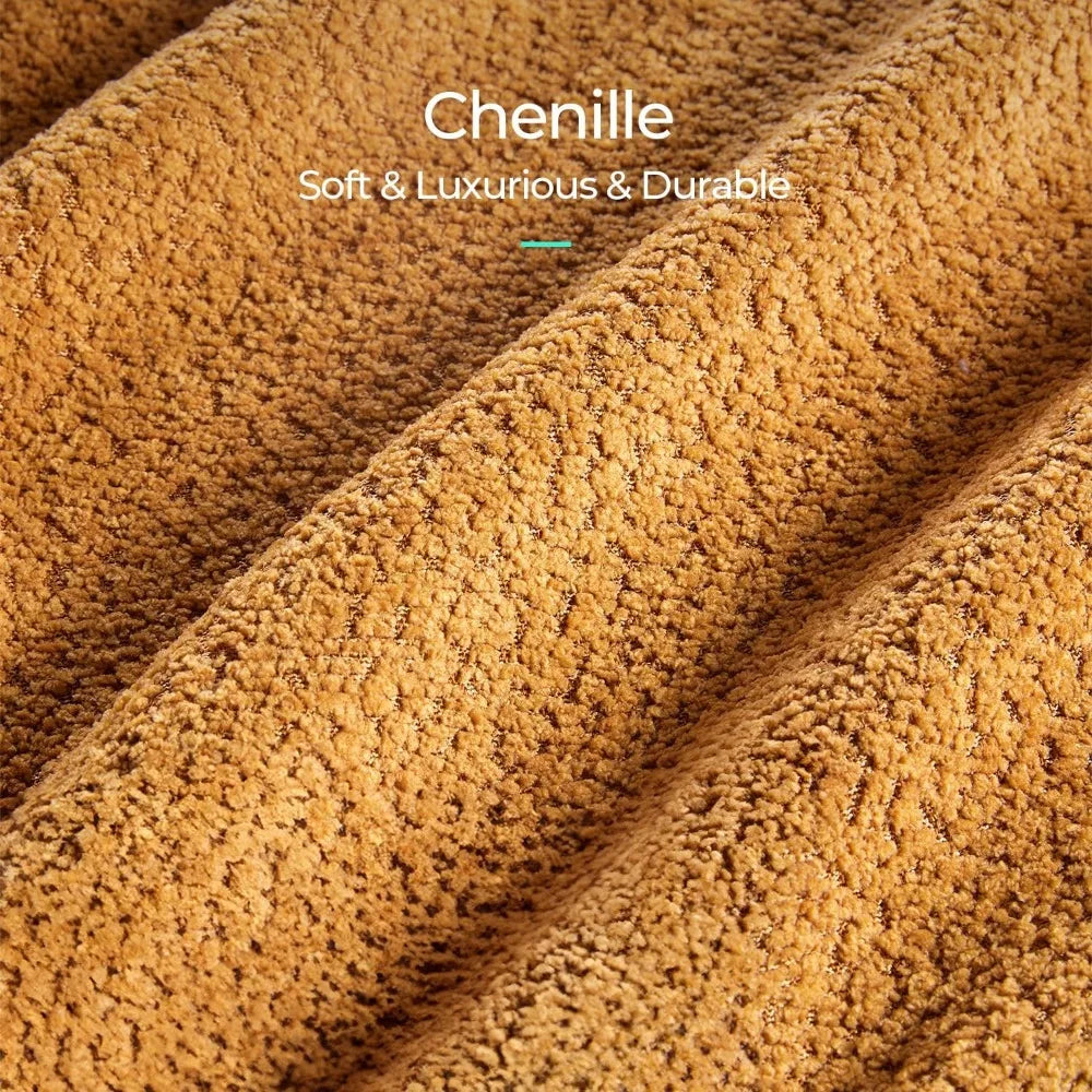 Modern Chenille Accent Chair with Ottoman, Orange Barrel Armchair for Living Room Bedroom Office