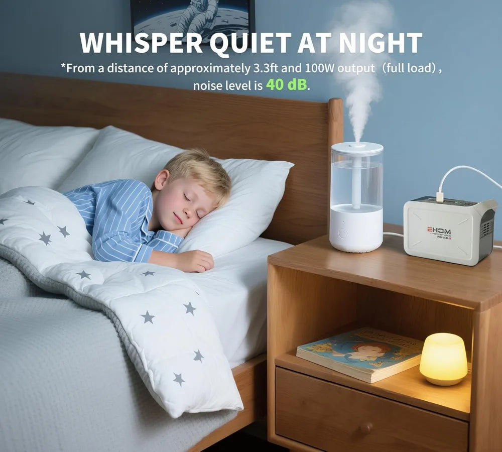 Portable Power Station 95Wh, 100W Peak, Solar Generator with AC/USB/Car Outlets for Camping Home Emergency