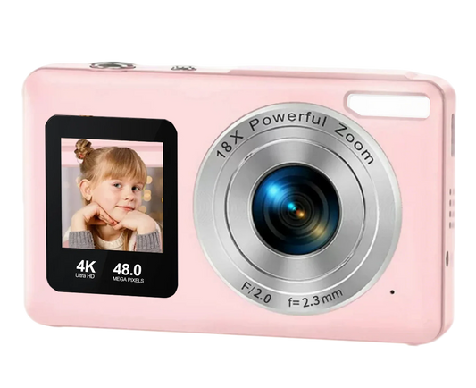 Children's digital camera 4K: 48 million pixels, suitable for teenage photography - 18x zoom shooting