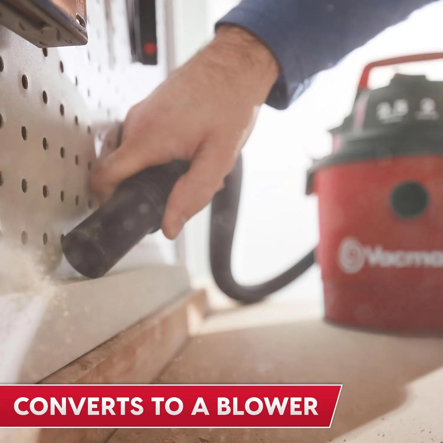 2.5-Gallon Wall-Mounted Wet/Dry Vacuum with 100 Air Watt Motor, Lightweight & Portable for Easy Cleaning