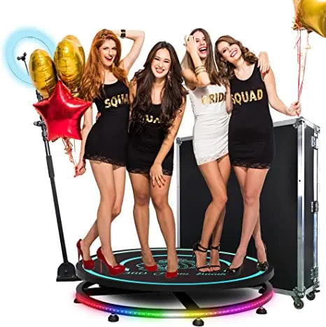 2024 NEW 360 Photo Booth Machine with Photography Lights for Parties with Software Logo Customization Automatic Photo Booth
