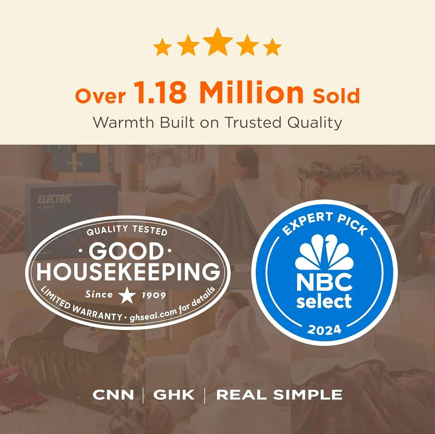 Fast Heating Electric Throw Blanket, 4 Time & 6 Heat Settings, Soft Flannel for Seniors (50x60", Grey)