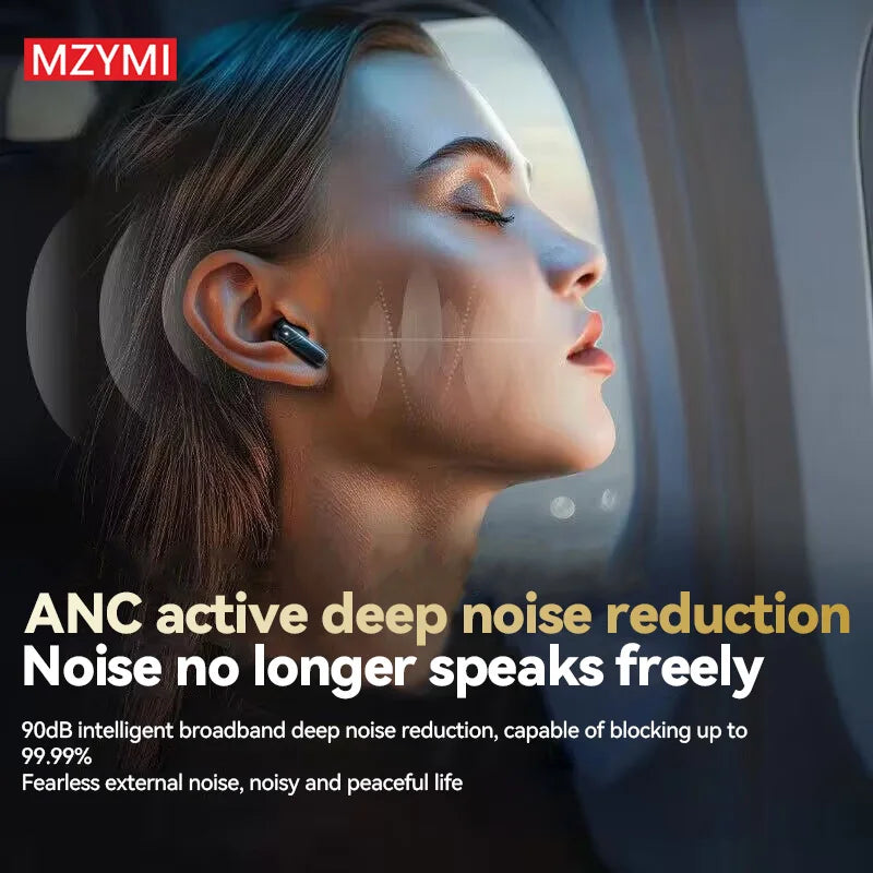MZYMI YX30 ANC Wireless Earphone LED Touch Screen Active Noise Cancelling Bluetooth Headset G4 ANC+ENC Sport Headphone With Mic