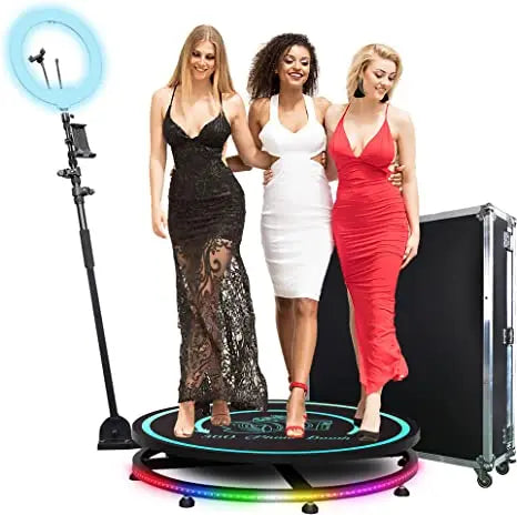 2024 NEW 360 Photo Booth Machine with Photography Lights for Parties with Software Logo Customization Automatic Photo Booth
