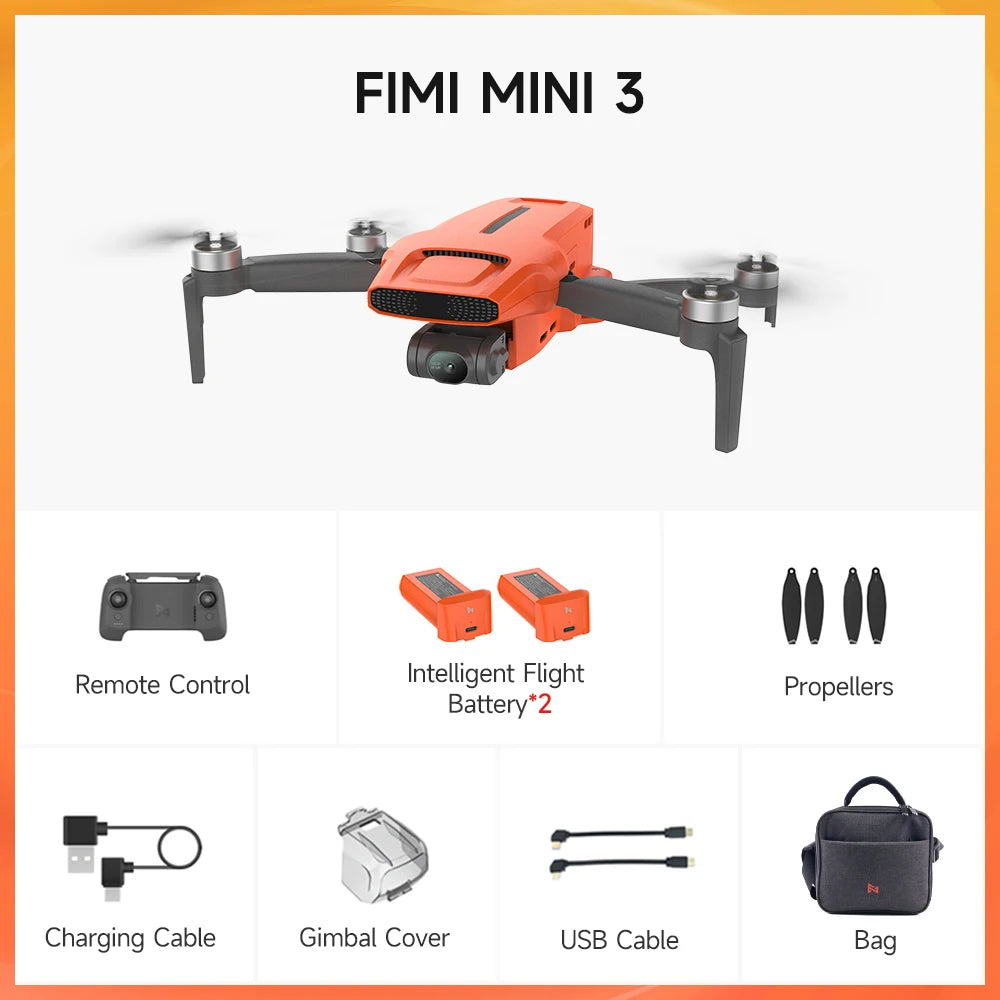 FIMI MINI 3 drone 4K Super Night Video 9km 3-axis Gimbal 249g Ultralight design smart tracking C0 Certification