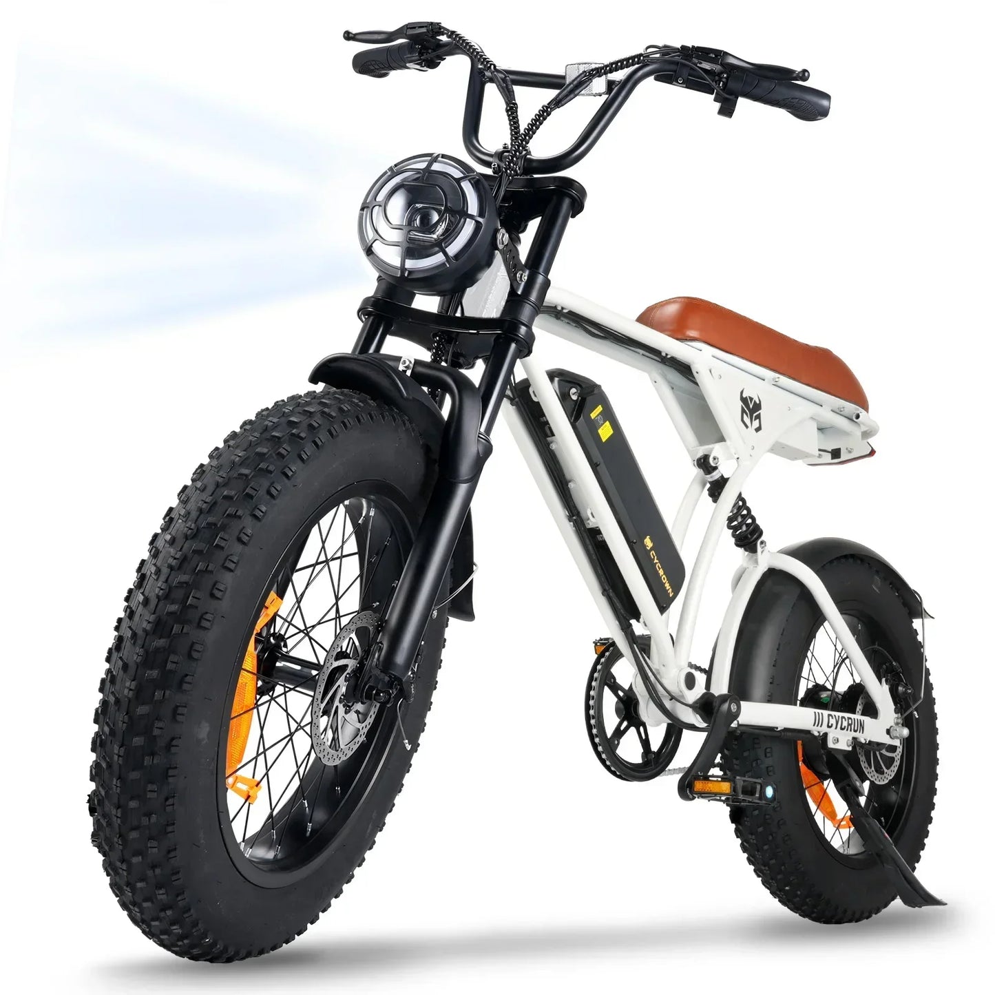 Cycrown RUN adult E-bicycle 750W electric bicycle 36V 10.4Ah dual battery, 20-inch fat tire off-road E-Mountain bike
