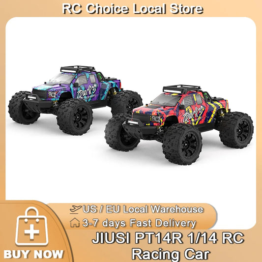JIUSI PT14R 1/14 RC Racing Car 3S Battery 4WD 80km/h Brushless Motor 2.4G Remote Control 35C High Speed Off-road RC Truck