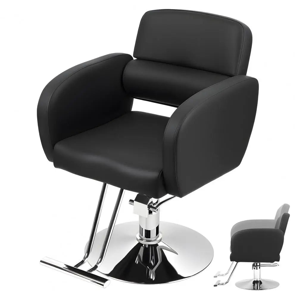 Hydraulic Hair Salon Chair Swivel Stool, 360-Degree Rotation Height Adjustable Barber Chair, Rolling Swivel Hair Salon Chair
