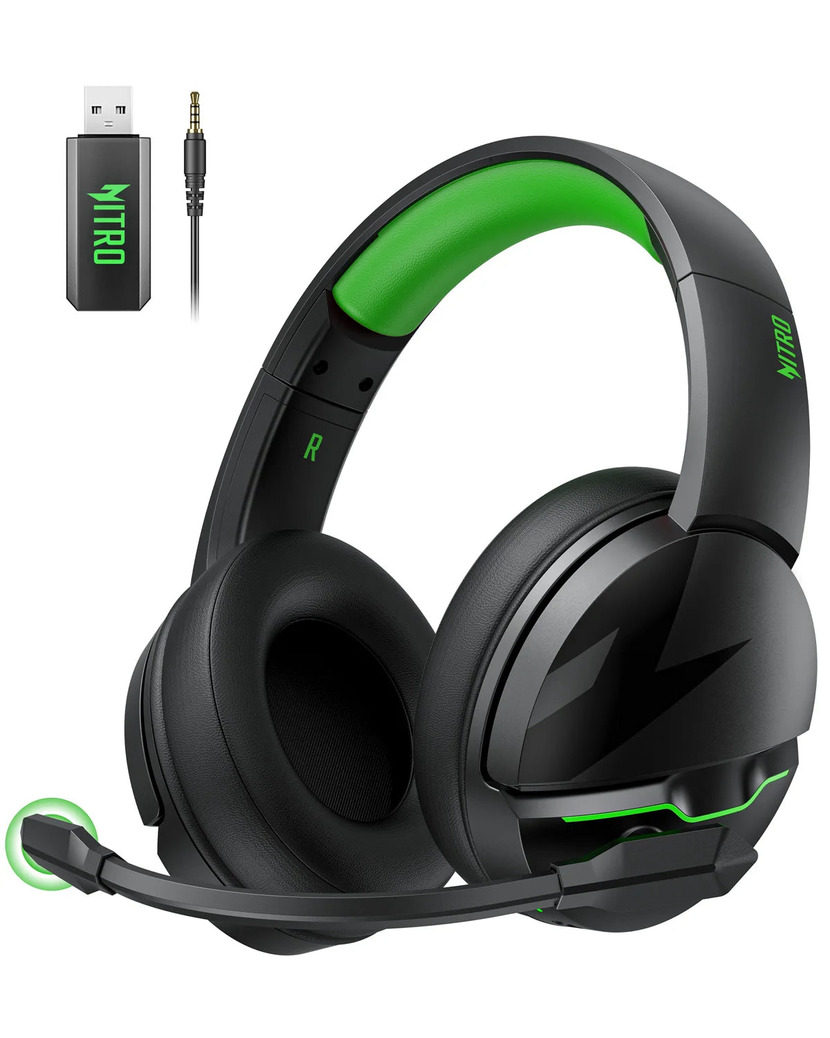 acer K2 2.4GHz Headset 50mm Drivers Clear Voice Mic 3.5mm Gaming Headphones for PC, Meeting, Music, PS4 Wireless Gaming Headset