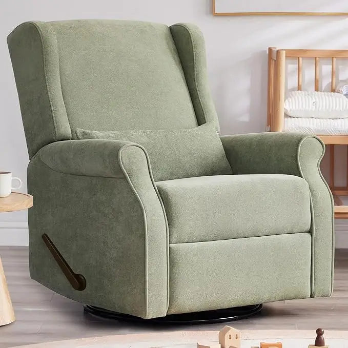 Nursery Swivel Glider Recliner Rocking Chair with Footrest Glider Rocker Recliner for Nursery Comfortable Breastfeedi，Customized