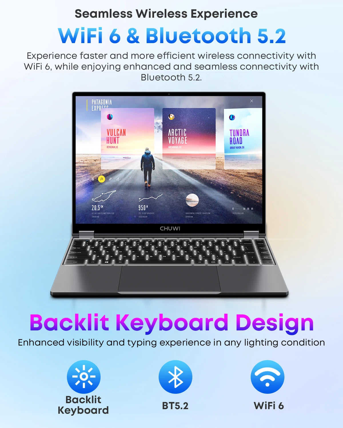 CHUWI FreeBook 2-in-1 Laptop 13.5'' Intel N150(UP to 3.6GHz) 16GB LPDDR5 RAM 512GB SSD FHD 2520x1680 WiFi 6 BT5.2 Windows 11