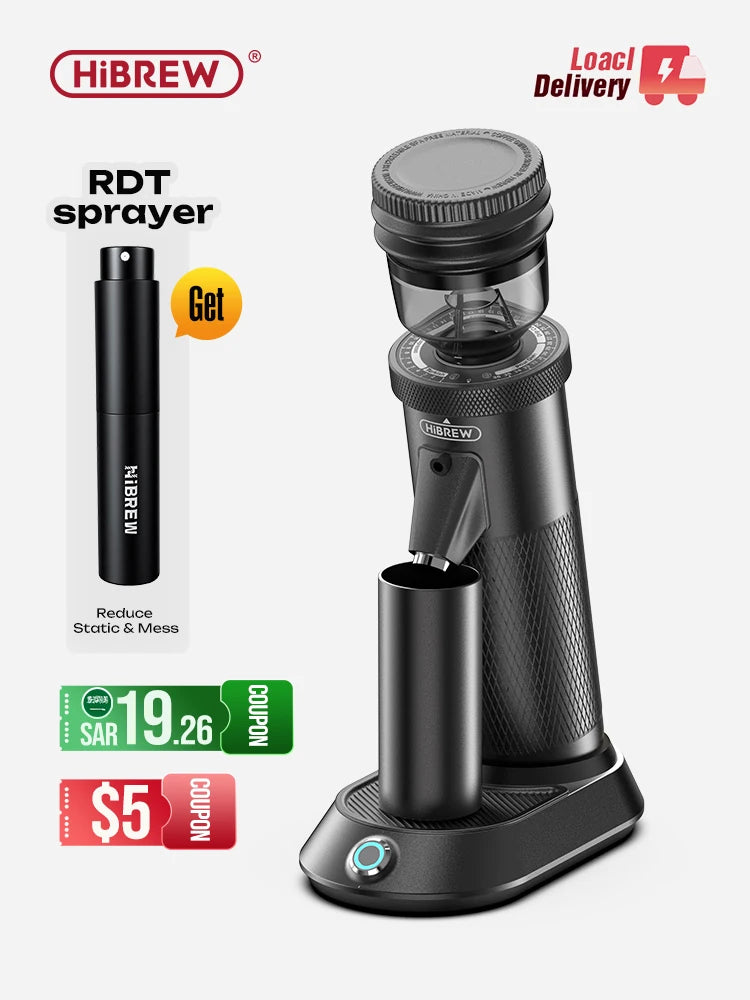 HiBREW G5 48mm Conical Burr Electric Coffee Grinder Compact Portable Coffee Bean Mill Kitchen for Espresso Turkish Coffee