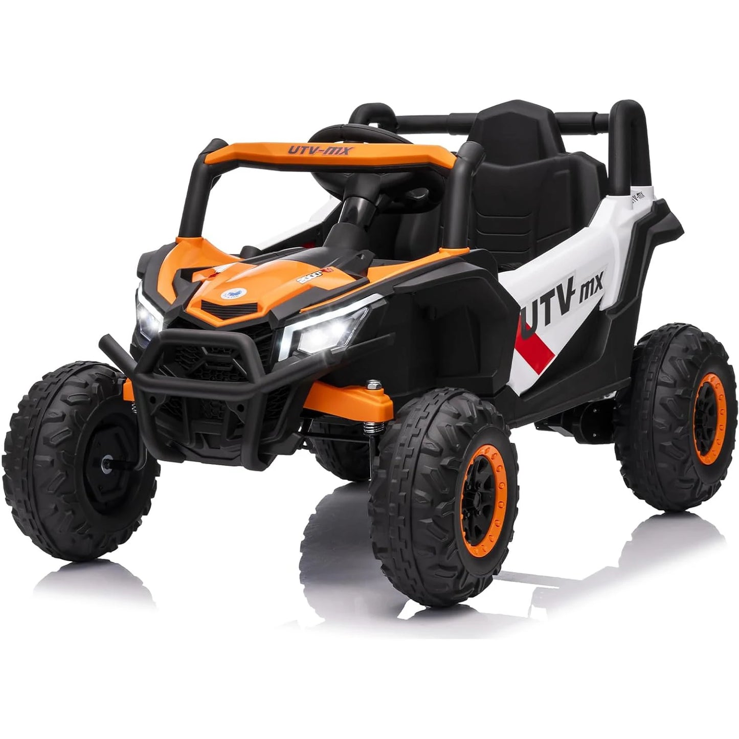 12V UTV Truck Kids Ride On Car Electric Vehicle with 4 Spring Suspension Remote Bluetooth,Music,LED Lights for Ages 3+ Years