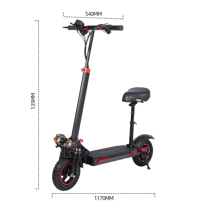 FREEBOY 1200W Electric Scooter with Seat for Heavy Adult, Max 35miles Range, 11'' Off-road Tires, Fast E-scooter for Commuting