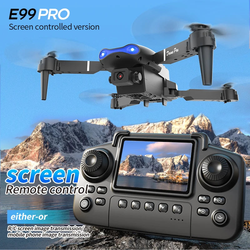 E99 PRO Drone Screen Control Aerial Drone High Definition Dual Camera Remote Control Aircraft, Folding Quadcopter Kid Gift