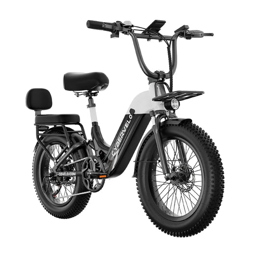 Cybervelo EK12 20" Commuter, 1500W Peak Detachable Battery 80 Miles Long Range E-bike, 7-Speed Shift Adult Electric Bike