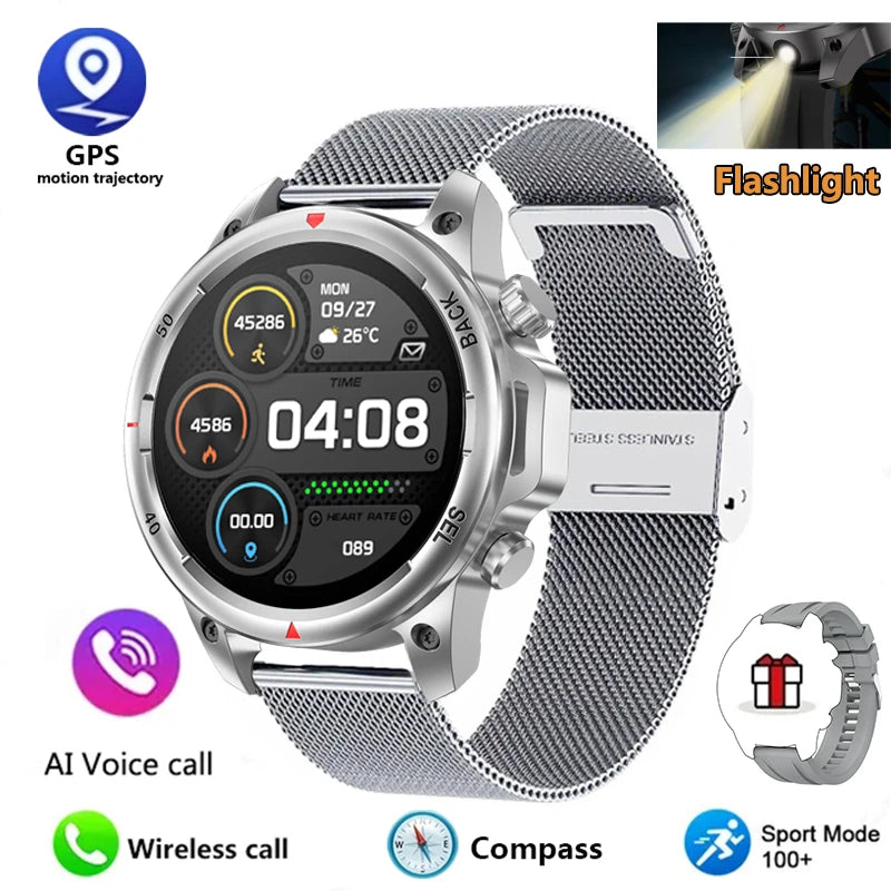 2024 New NFC Men's Smart Watch Bluetooth Call LED Sports Smart Watch Heart Rate Sleep Health Temperature Monitoring Smartwatches