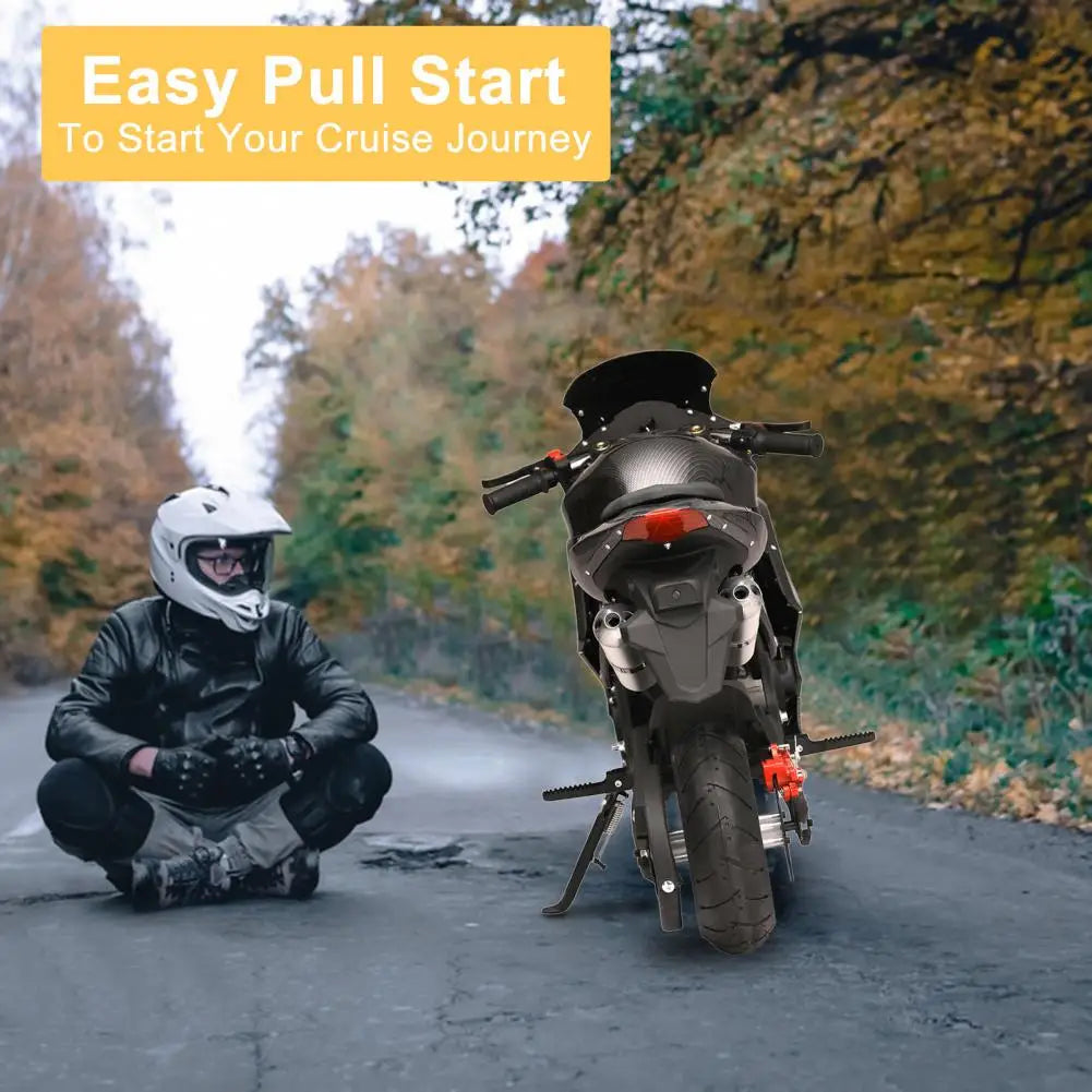 49cc 4-Stroke Pocket Rocket Motorcycle, Mini Motorcycle, Gas Pocket Motorbike with Front Rear Disc Brakes