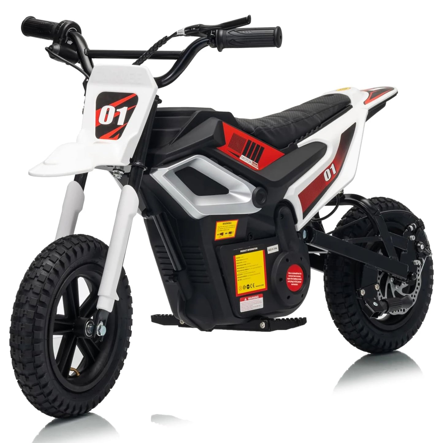 24V Electric Dirt Bike, 350W Kids Electric Motorcycle, Up to 14MPH & Max 130lb with Key Start, Throttle Grip, Manual Rear Brake