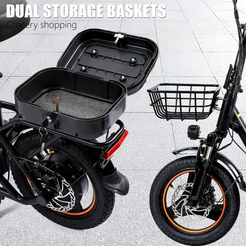 750W Electric Scooter 48V 18AH Battery 14 Inch Tires 40KM Long Range  E-Scooter for Adults with Basket Commuter Scooter