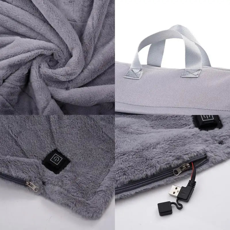 Electric Heated Blanket 59x33.5 Inch Fast Heating Heated Blanket Adjustable Electric Lap Blanket Throw 3 Levels Temperature