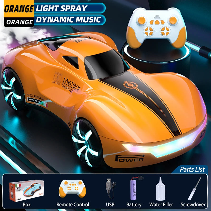 Drift RC Stunt Car with Light Spray & Sound, 2.4GHz Hobby RC Cars Toy for Kids, 360° Rotate, Birthday Gifts for Boys Girls 4-12