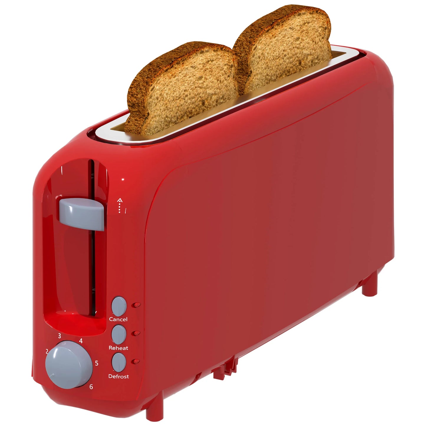 2-Slice Slim Toaster-10"Long Slot,6 Shade Settings,Cancel/Reheat/Defrost, Removable Crumb Tray,Auto Shut-Off