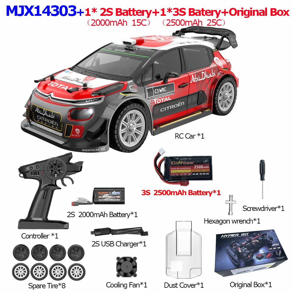 HYPER GO RC MJX 14304 14303 14302 14301 High Speed Drift Car  With Gyroscope - Electric Toy for Kids Volkswagen Racing Gift